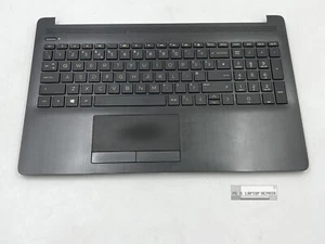 Genuine OEM HP Notebook 15-DB Palmrest Top Cover UK Keyboard Black L20387-031 - Afbeelding 1 van 3