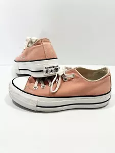 Converse Chuck Taylor Lift Ox Platform Sneakers Desert Peach Low Top Women's 7 - Picture 1 of 8