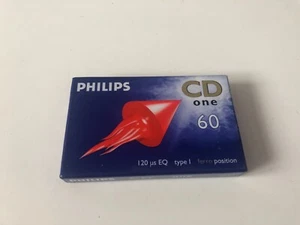 1 Cassette PHILIPS CD one 60 Type I Ferro Position NOS + SEALED - Photo 1/2
