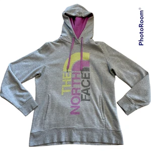 The North Face Graphic Hoodie Sweatshirt - grau mit lila Futter - Damen Large - Bild 1 von 8