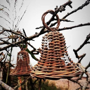 Korbglocke Dekorationsglocke Korbgeflecht Baumschmuck Weihnachtsschmuck - Bild 1 von 5