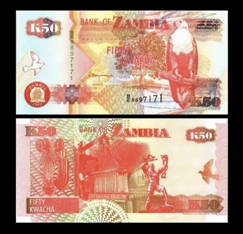 ZAMBIA 50 Kwacha, 2007, P-37, UNC World Currency Cover
