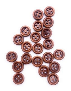 11.5mm Brown Wooden Buttons Great For Baby Knitting Cardigans Doll Clothing - Picture 1 of 11