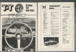 1969 ALFA ROMEO 1750 SPIDER VELOCE Road Test, Canadian, Alfa Romeo convertible - Picture 1 of 2