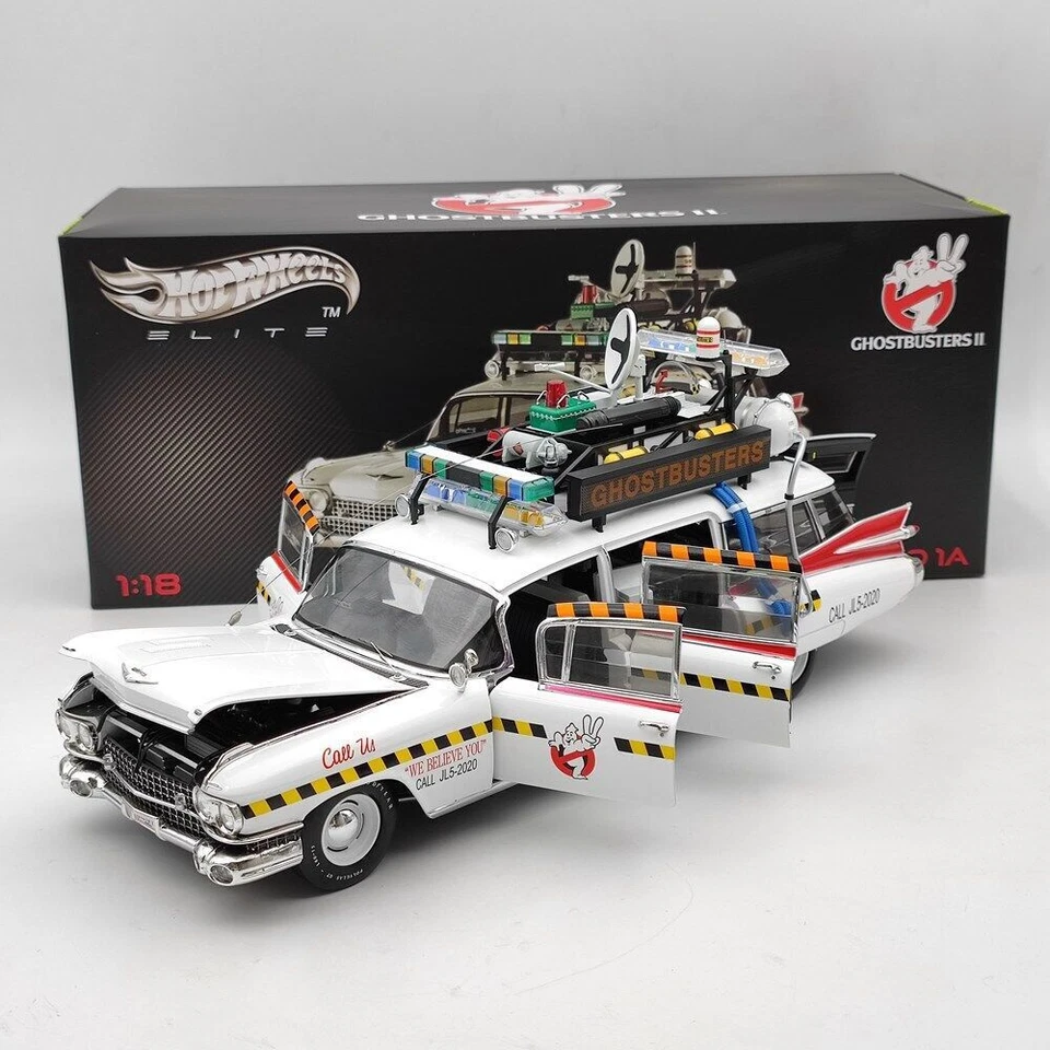 1/18 HOT WHEELS Cadillac Ghostbusters II ECTO 1A Elite X5470 Diecast Model Car - Image 1 of 4