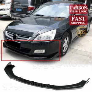 For Honda Accord 7th 2003-2007 Carbon Front Bumper Lip Body Kit Spoiler Splitter - Picture 1 of 8