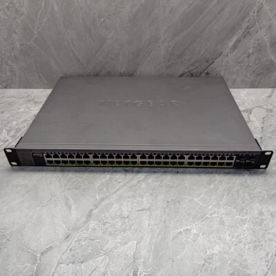 Netgear GS752TP V1H1 52-Port Gigabit Managed PoE Switch, Layer 2+, Mounting Ears - Image 1 of 4