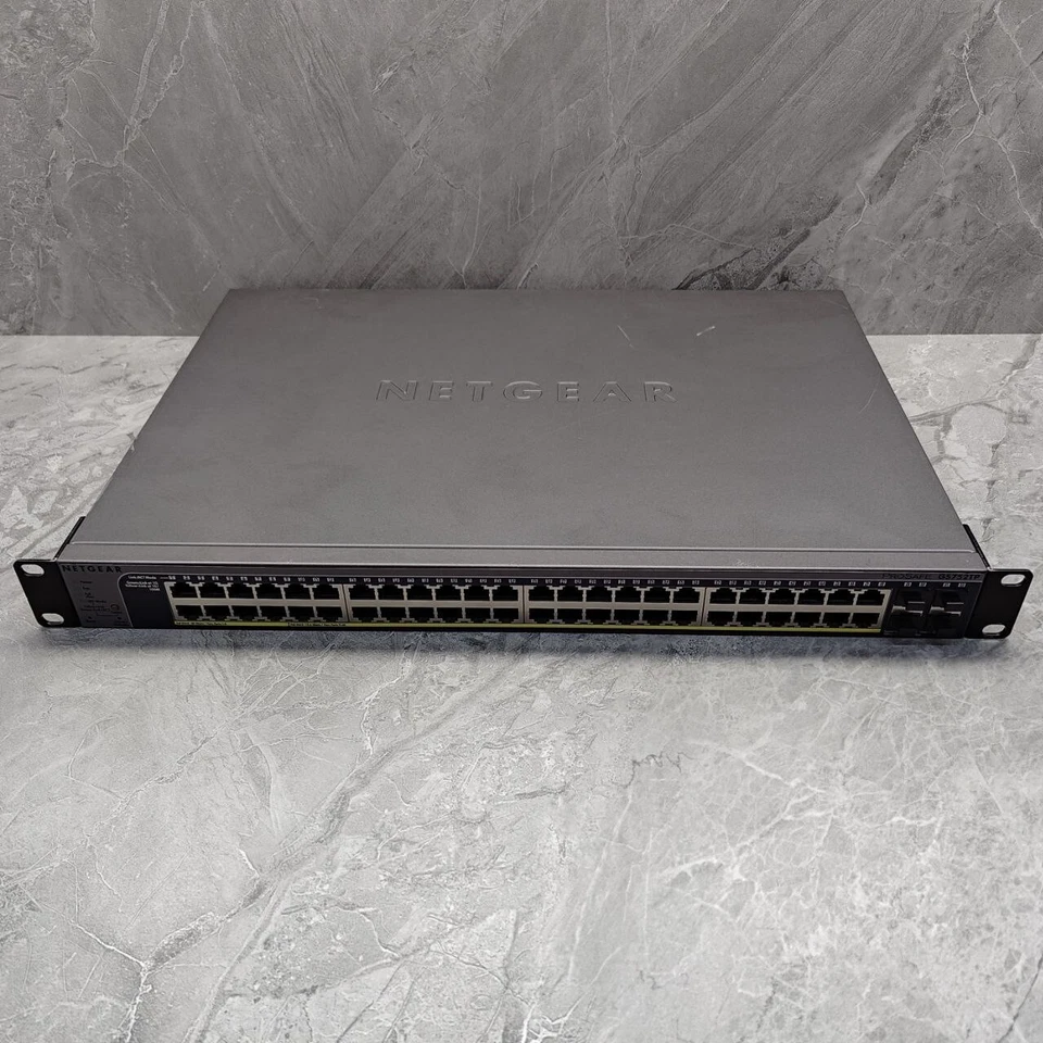 Netgear GS752TP V1H1 52-Port Gigabit Managed PoE Switch, Layer 2+, Mounting Ears - Image 1 of 4
