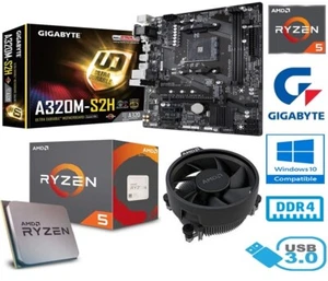 AMD RYZEN 5 3600 BUNDLE - 6 CORE - GIGABYTE A320M-S2H MOTHERBOARD - Picture 1 of 5