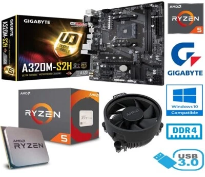 AMD RYZEN 5 3600 BUNDLE - 6 CORE - GIGABYTE A320M-S2H MOTHERBOARD - Image 1 of 4