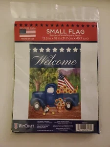 Wincraft Small Welcome Flag 12.5" x 18" Patriotic Blue Truck - Picture 1 of 3