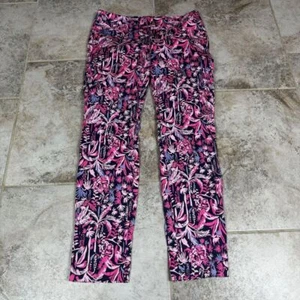 Lilly Pulitzer Hose Damen 4 Rosa und Lila Tropical Floral Print Bunt - Bild 1 von 9