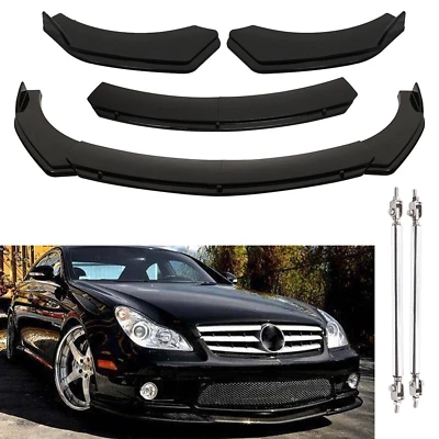 For Mercedes Benz E Front Bumper Lip Splitter Spoiler Body Kit Glossy Black Foto 1 de 4
