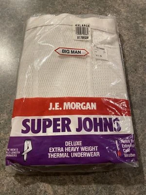 JE Morgan Super Johns Adult 4XL Deluxe Heavy Weight Thermal Underwear (Sealed) - Image 1 of 4