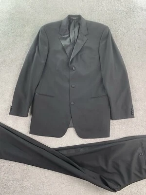 Hugo Boss Chaqueta Esmoquin 42 L Negro Lana Diseñador Lujo Chaqueta Pantalones Conjunto 36x35 Foto 1 de 4
