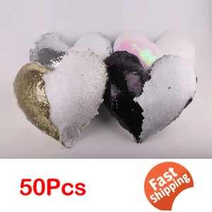 50 Stck. Sublimation Leere Kissenhülle Magic Wendbar Pailletten Kissenbezug Geschenk - Bild 1 von 57