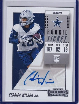 Cedrick Wilson 2018 Panini Contenders Variation Rookie Ticket Rc Auto - Image 1 of 2