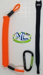 Kayak Fishing Utility Tether Leash w/ quick disconnect Neverlost Neon Orange - Picture 1 of 2