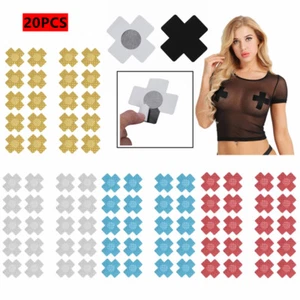 20Pcs X Cross Petals Nipple Cover Self-Adhesive Breast Pasties Sticker Bra Pads - Picture 1 of 56