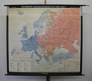 Mappa da parete cartolina europea 1945-68 CEE NATO Warsaw Pact 146x134c 1968 Cold War Europe - Foto 1 di 2