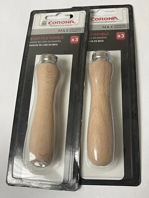 LOT OF TWO CORONA #3 WOOD FILE HANDLE FOR 6” FILES  - NEW (JL043) - Image 1 of 3
