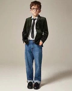 NWT J.Crew Crewcuts Boys Ludlow Black Velvet Blazer/Jacket Size 10 $188.00 - Picture 1 of 6