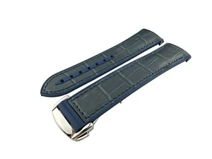 Marineblau Kautschuk Lederband/Band passt Omega SeaMaster PlanetOcean Uhrenpins - Bild 1 von 20