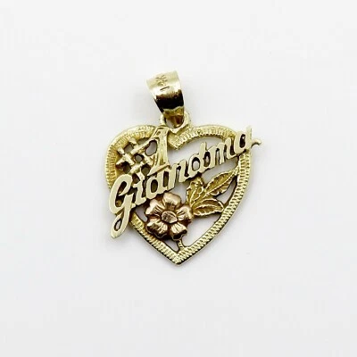Colgante corazón abuela oro macizo 14k #1 1,5 cm 1,3 g Foto 1 de 4