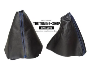 Gear & Handbrake Boot For Volkswagen Jetta 2013-2015 Leather Blue Leather - Picture 1 of 5