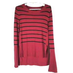 Nuevo Búfalo Talla XS Rayas Alto Bajo Suéter $69 Mujeres Puño Campana Cuello Redondo Prenda para el torso - Imagen 1 de 9