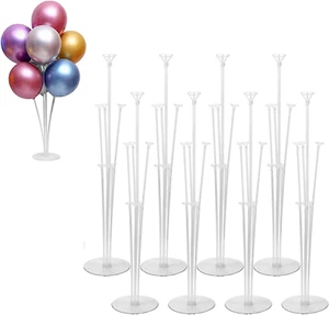 8 Sets Balloon Stand Kit, Clear Balloon Sticks with Base for Table Birthday B... - Picture 1 of 7