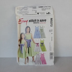 McCall's Easy Stitch 'N Save Sewing Pattern M5372 Children's Girl's Dress- Uncut - Picture 1 of 4