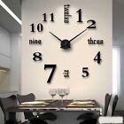 3D DIY Wall Clock Modern Acrylic Clocks Home Sticker Room J6H7