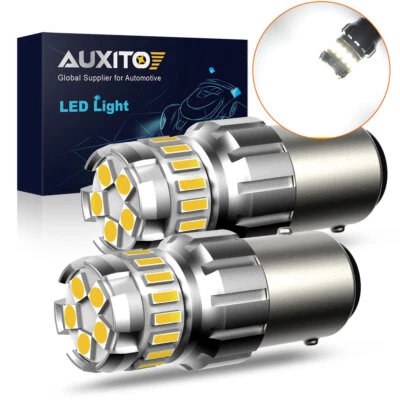 AUXITO 2x 1156 White P21W LED Bulbs Backup Reverse Light Bulb Error Free CANBUS - Image 1 of 4