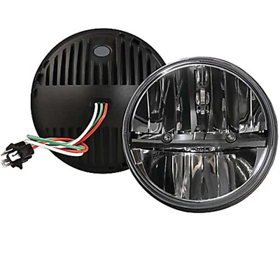 Octane 7" inch Round Chrome Black Dual Low/Hi HID LED Octane Headlights Pair - Image 1 of 4