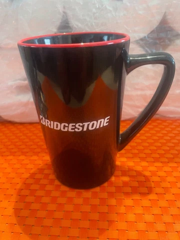 BRIDGESTONE Official Tyre Tire Logo Hot Coffee Tea Ceramic Mug Cup Black 15oz Cover