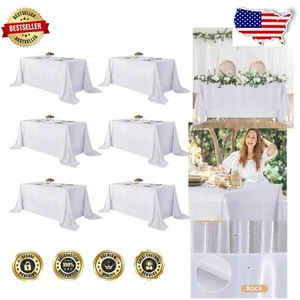 Celebrate with 6 Pack 60x102 Sequin Tablecloths - Ideal for Banquets & Events - Picture 1 of 11