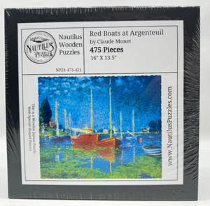 NUOVI puzzle in legno Nautilus "Barche rosse ad Argenteuil" Claude Monet 475 pezzi - Foto 1 di 5