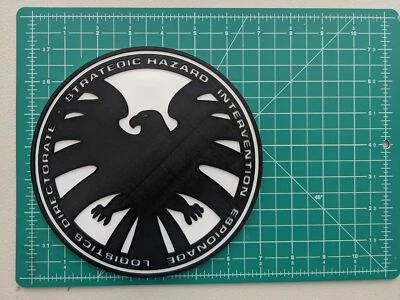 Marvel Agents of SHIELD classic emblem logo 3D printed wall display Avengers