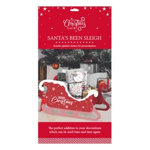 Trineo de Papá Noel rojo reutilizable soporte de regalo festivo y exhibiciones decorativas navideñas golosinas - Imagen 1 de 5