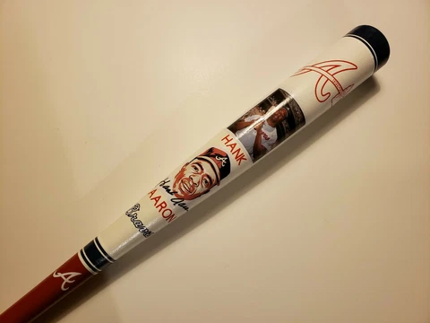 Hank Aaron 33" Atlanta Braves One Of Kind Custom Collectible Baseball Bat Cover