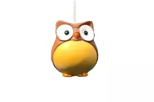 Adorable mango redondo marrón búho para baño con cable y conector - Imagen 1 de 5