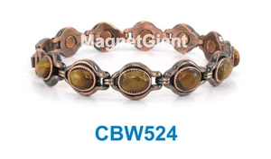 Tigerauge Damen Kupfer Glieder High Power Magnet Armband CBW524 - Bild 1 von 1