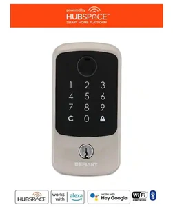 Defiant Square Satin Nickel elektronischer Einzylinder Riegel Wi-Fi-fähig  - Bild 1 von 7