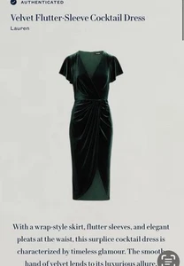 Ralph Lauren Dress Velvet Size 2 NEW BLACK LABEL Dress Rang Up 500.00 In Store - Picture 1 of 11