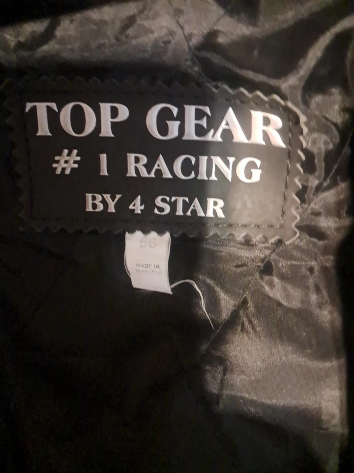 Chaqueta Top Gear #1 Racing By 4 Star de cuero negra talla M Foto 1 de 4