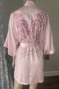 Accappatoio Victoria's Secret 2009 sfilata di moda rosa a righe farfalla angelo OS - Foto 1 di 11