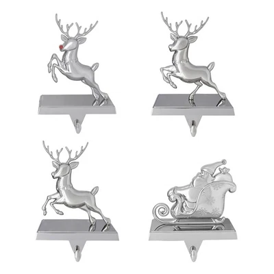 Juego de 4 soportes para medias de Navidad K9King - Trineo de Santa Rudolph La nariz roja Foto 1 de 4