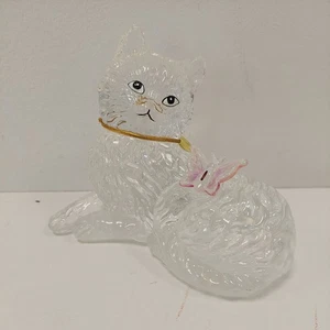 The Bradford Exchange Smitten Kätzchen Kristall Figur Kunst Glas Schmetterling Katze 💕 - Bild 1 von 3