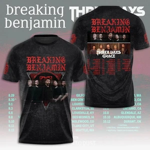 Breaking Benjamin Three Days Grace Tour 2025 3D T-Shirt - Picture 1 of 4